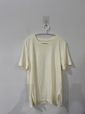 LJ4393 女士V领侧开叉短袖T恤