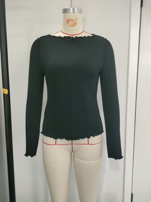 BQL2537 2*2 罗纹长袖T恤